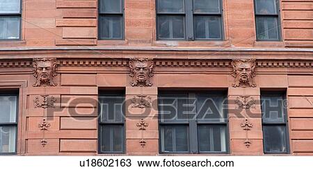 Stock Image - Windows of a building, Ville Marie, Montreal, Quebec, Canada. Fotosearch