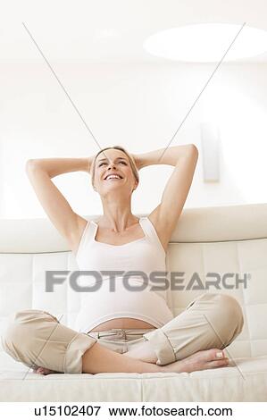 Happy pregnant woman View Large Photo Image Stock Photo - Happy pregnant woman. Fotosearch