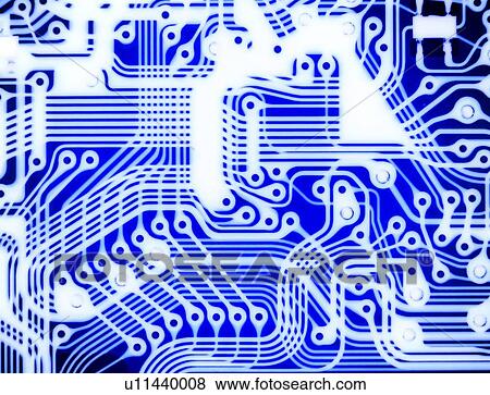 Stock Photo - Printed circuit, macrophotograph. Fotosearch