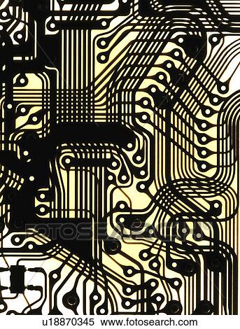 Stock Photography - Printed circuit, macrophotograph. Fotosearch