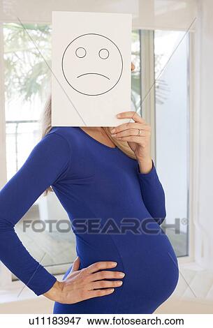 Stock Photo - Unhappy pregnant woman. Fotosearch