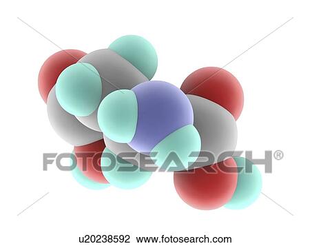 Stock Image - Aspartic molecule. Fotosearch