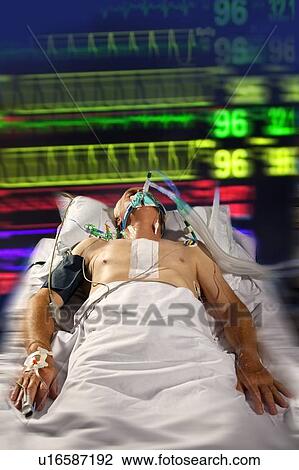 Stock Image - Intensive care patient. Fotosearch