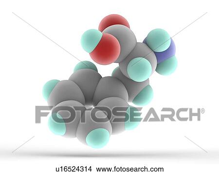 Picture - Phenylalanine molecule. Fotosearch