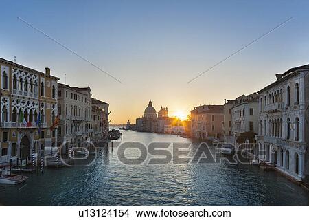 Picture - Buildings on urban canal. Fotosearch
