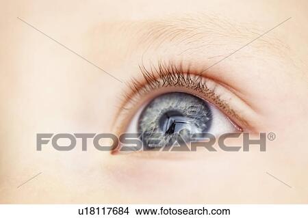 Close up of baby girls eye View Large Photo Image Picture - Close up of baby girls eye. Fotosearch