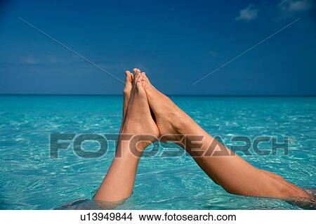 Feet touching in tropical water View Large Photo Image Picture - Feet touching in tropical water. Fotosearch