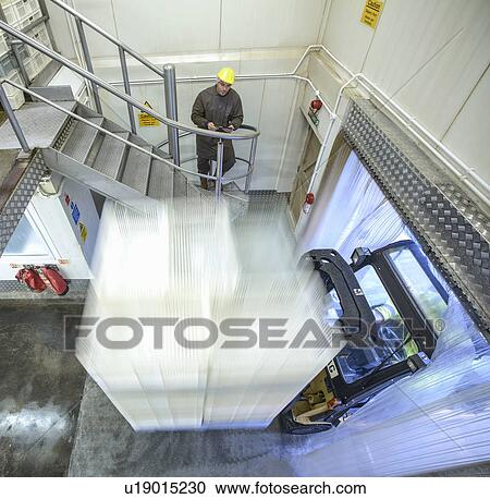 Fork lift truck entering factory View Large Photo Image Stock Image - Fork lift truck entering factory. Fotosearch