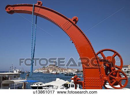 Stock Photo - Machinery in urban harbor. Fotosearch