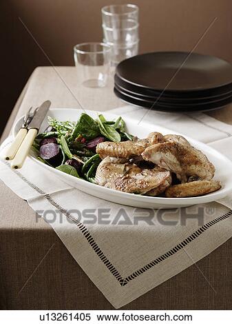 Plate of guinea fowl and salad View Large Photo Image Stock Photography - Plate of guinea fowl and salad. Fotosearch