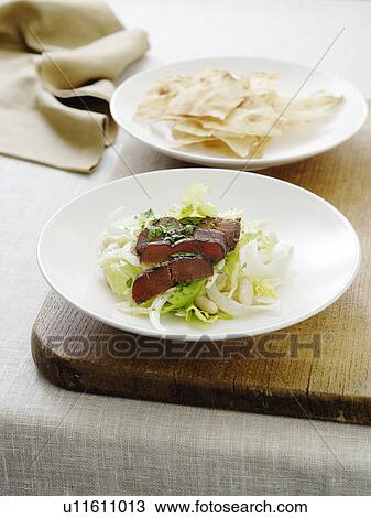 Plate of salad with beef View Large Photo Image Stock Image - Plate of salad with beef. Fotosearch