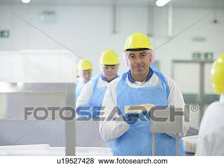 Worker examining fish in factory View Large Photo Image Stock Photo - Worker examining fish in factory. Fotosearch