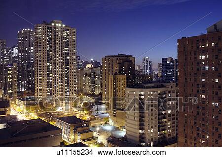 Picture - Cityscape at night. Fotosearch