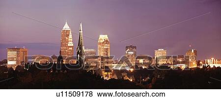 Stock Photo - Cityscape at night. Fotosearch