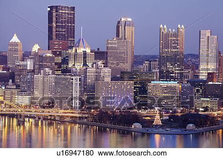 Stock Image - Cityscape of Pittsburgh. Fotosearch