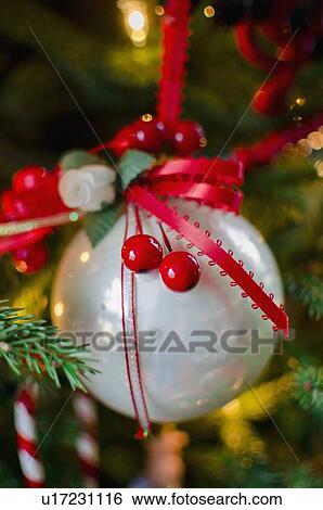 Close up of Christmas tree with decorations View Large Photo Image Stock Photograph - Close up of Christmas tree with decorations. Fotosearch
