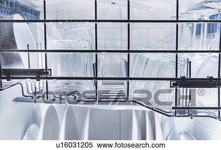 Stock Photography - Crockery in dishwasher. Fotosearch