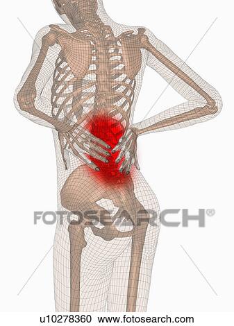 Stock Image - Digitally generated image of human representation feeling pain. Fotosearch