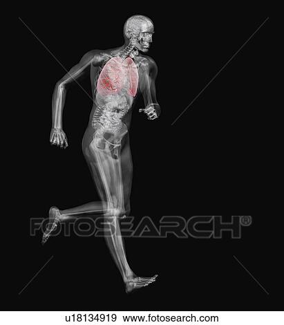 Stock Photo - Digitally generated image of running male likeness. Fotosearch