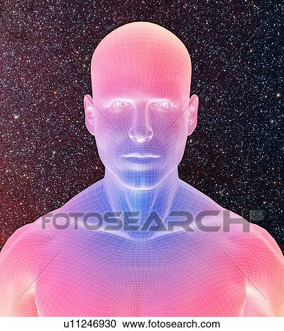 Digitally generated male figure against starry background View Large Photo Image Stock Image - Digitally generated male figure against starry background. Fotosearch
