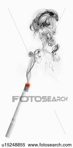 Stock Photography - Negative image of smoking cigarette. Fotosearch