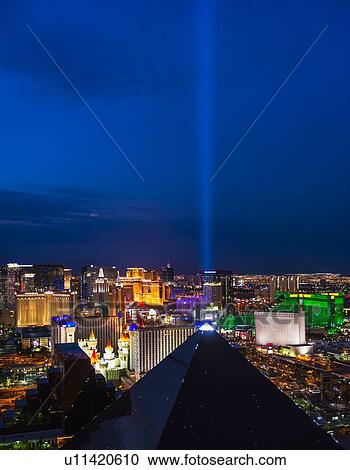 Nevada, Las Vegas, View of city at night View Large Photo Image Stock Image - Nevada, Las Vegas, View of city at night. Fotosearch