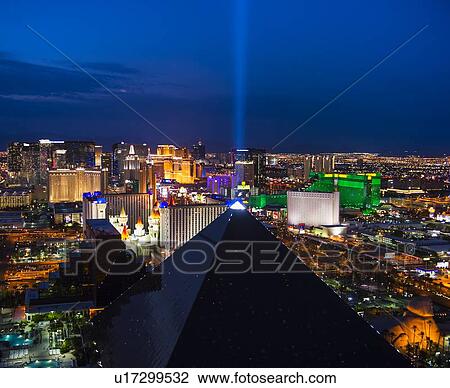 Nevada, Las Vegas, View of city at night View Large Photo Image Stock Image - Nevada, Las Vegas, View of city at night. Fotosearch