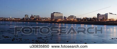 Stock Image - New Jersey, Trenton, Cityscape at night. Fotosearch