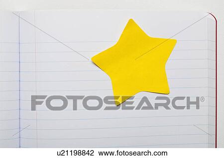 Stock Image - Note pad with Note paper in shape of star. Fotosearch