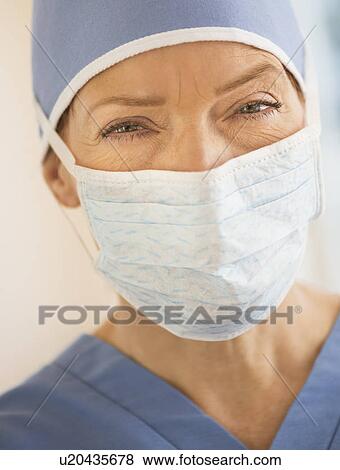 Portrait of female surgeon View Large Photo Image Stock Photo - Portrait of female surgeon. Fotosearch