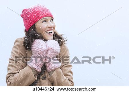 Picture - Portrait of woman in winter clothes. Fotosearch