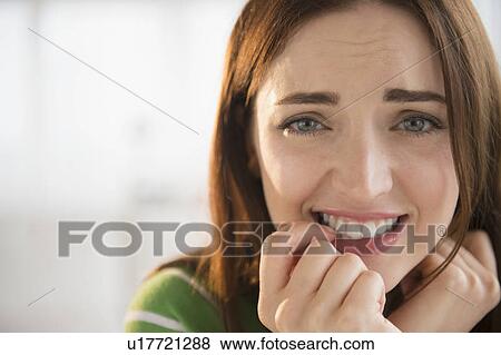 Portrait of young woman under stress View Large Photo Image Stock Photo - Portrait of young woman under stress. Fotosearch