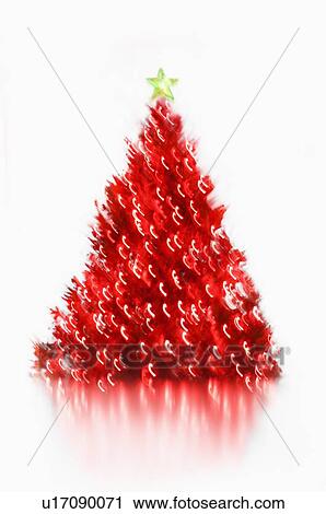 Stock Image - Red christmas tree. Fotosearch