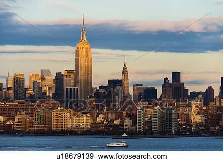 Skyline with Empire State Building View Large Photo Image Stock Photo - Skyline with Empire State Building. Fotosearch