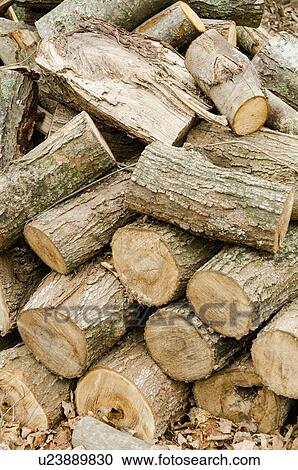 Stock Image - Stack of firewood. Fotosearch