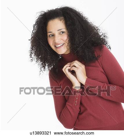 Studio portrait of mid adult woman View Large Photo Image Stock Image - Studio portrait of mid adult woman. Fotosearch
