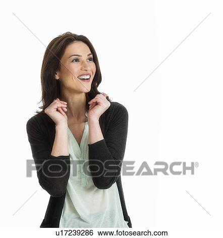 Studio portrait of mid adult woman View Large Photo Image Stock Photograph - Studio portrait of mid adult woman. Fotosearch