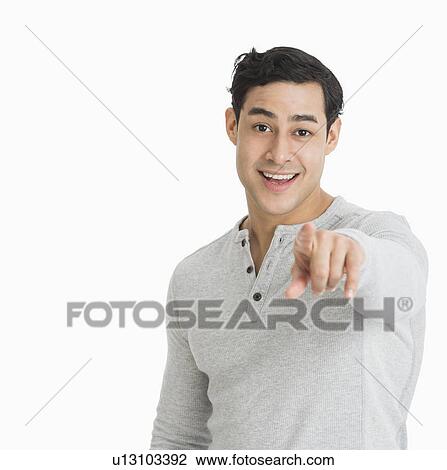 Stock Image - Studio portrait of young man. Fotosearch