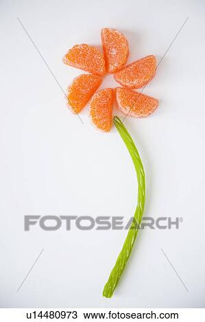 Stock Image - Studio Shot of candies imitating flower. Fotosearch