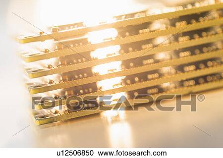 Stock Image - Studio shot of computer chips. Fotosearch
