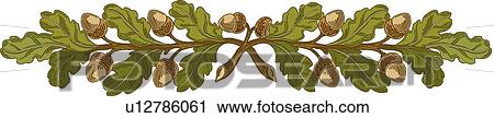 Clipart - Acorns on branches Design Ornament. Fotosearch