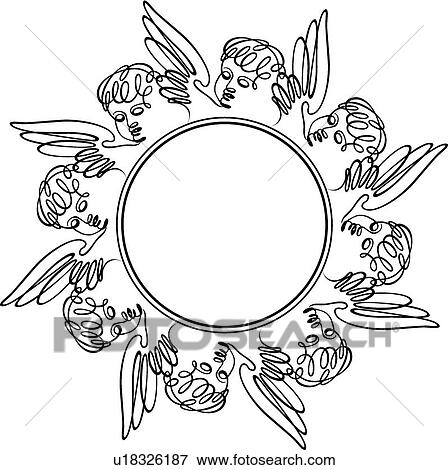 Clip Art - Angel Calligraphic Design. Fotosearch