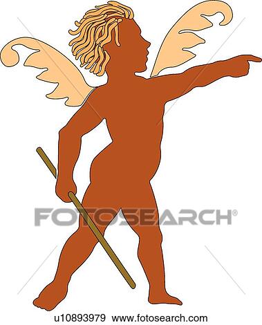 Angel with a cane View Large Clip Art Graphic Clip Art - Angel with a cane . Fotosearch