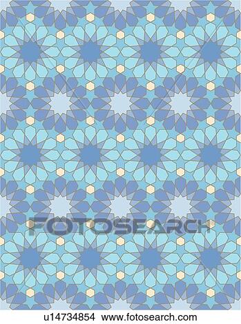 Clipart - Aqua blue and cream star background pattern. Fotosearch