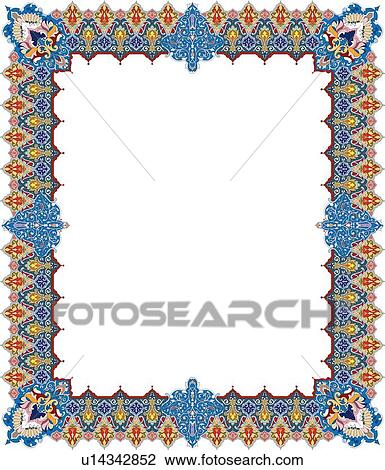 Arabesque Border View Large Clip Art Graphic Clipart - Arabesque Border. Fotosearch