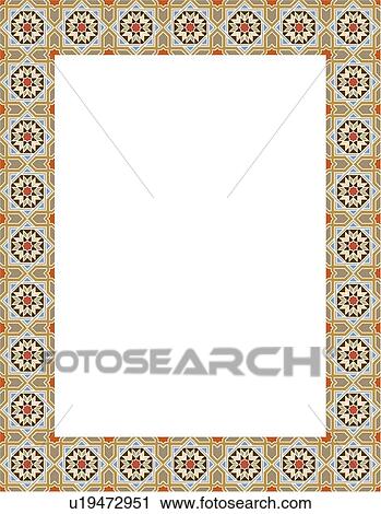Arabesque Border View Large Clip Art Graphic Clipart - Arabesque Border. Fotosearch