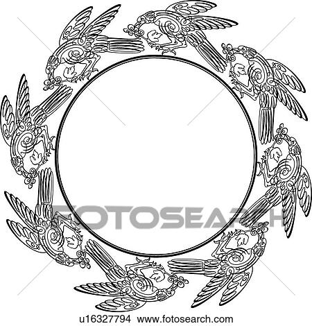 Clipart - Bird Calligraphic Design. Fotosearch