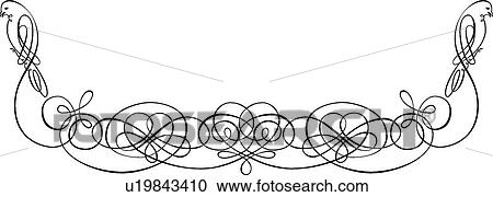 Clipart - Bird Calligraphic Design. Fotosearch