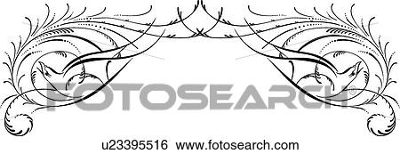 Bird Calligraphy Header View Large Clip Art Graphic Clip Art - Bird Calligraphy Header. Fotosearch