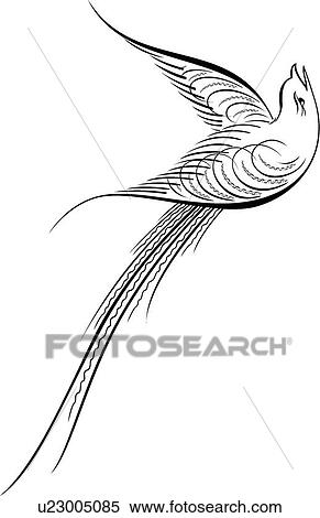 Bird flying to the right Calligraphic Design View Large Clip Art Graphic Clipart - Bird flying to the right Calligraphic Design. Fotosearch